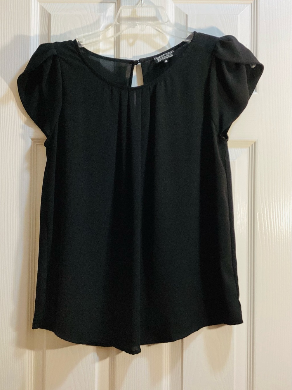 Papermoon Black Flutter Sleeve Blouse